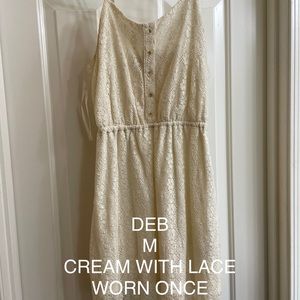DEB cream dress with lace